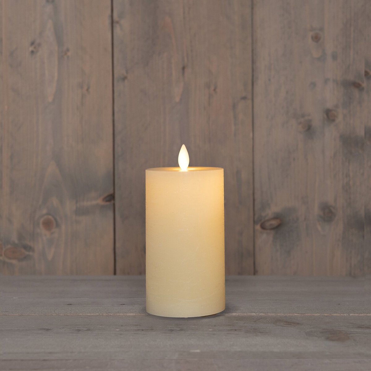 Annas collection - Stompkaars rustiek wax bewegende vlam 12,5x7,5...