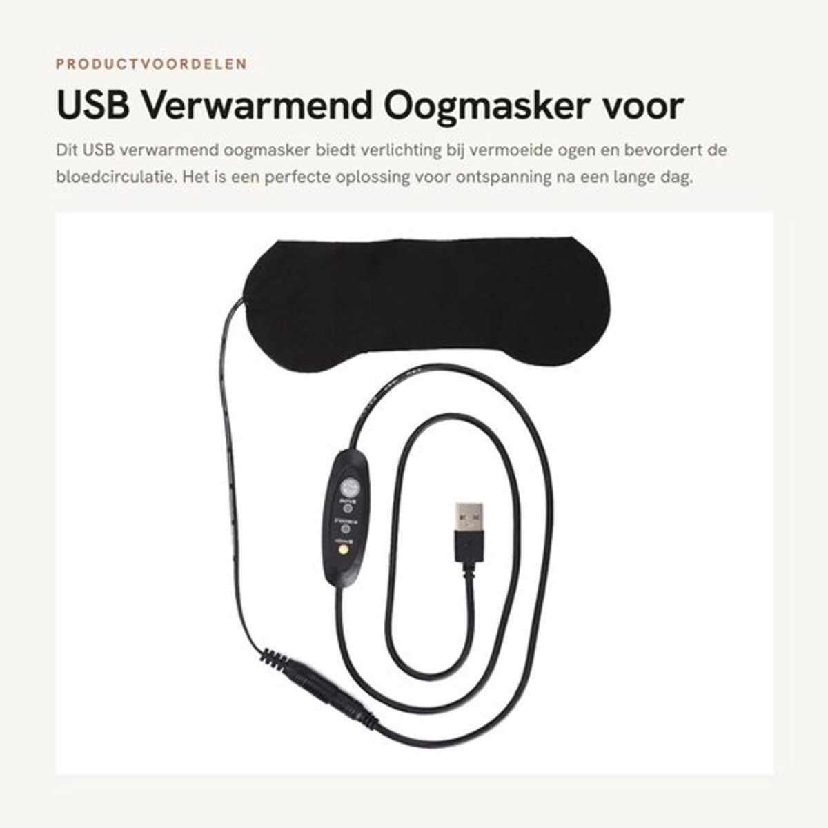 USB Verwarmend Oogmasker voor Pijnverlichting en Ontspanning