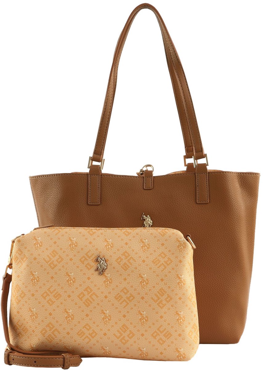 U.S. POLO ASSN. shopper schoudertas Malibu Shopping Bag Brown Sugar bruine