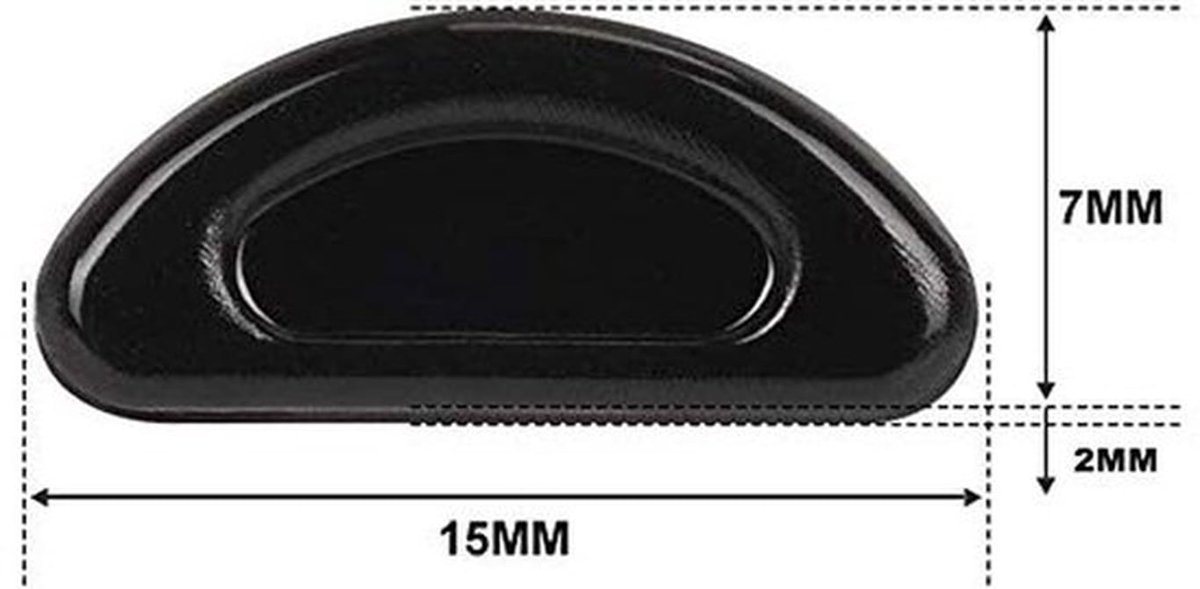 Neuspads Siliconen - Antislip Zelfklevend - D-vormig - 24 Stuks - Zacht en Comfortabel - Vermindert Druk op Neusrug - Brillenpads