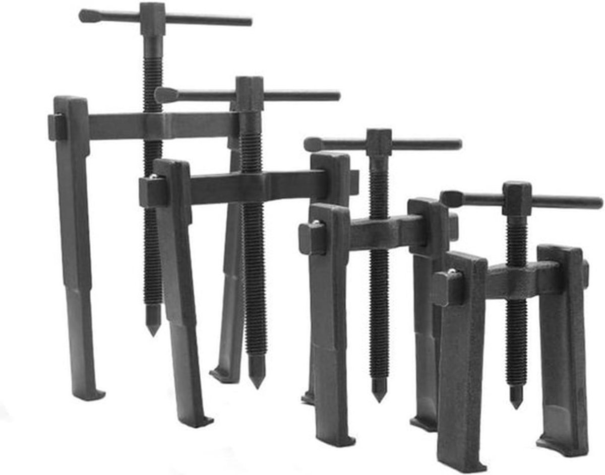 -Dubbele Bak-lagertrekker van Koolstofstaal - Lagertrekker met 4 Maten 90 mm - 110 mm - 130 mm - 150 mm - Geschikt voor Auto's - Zwart