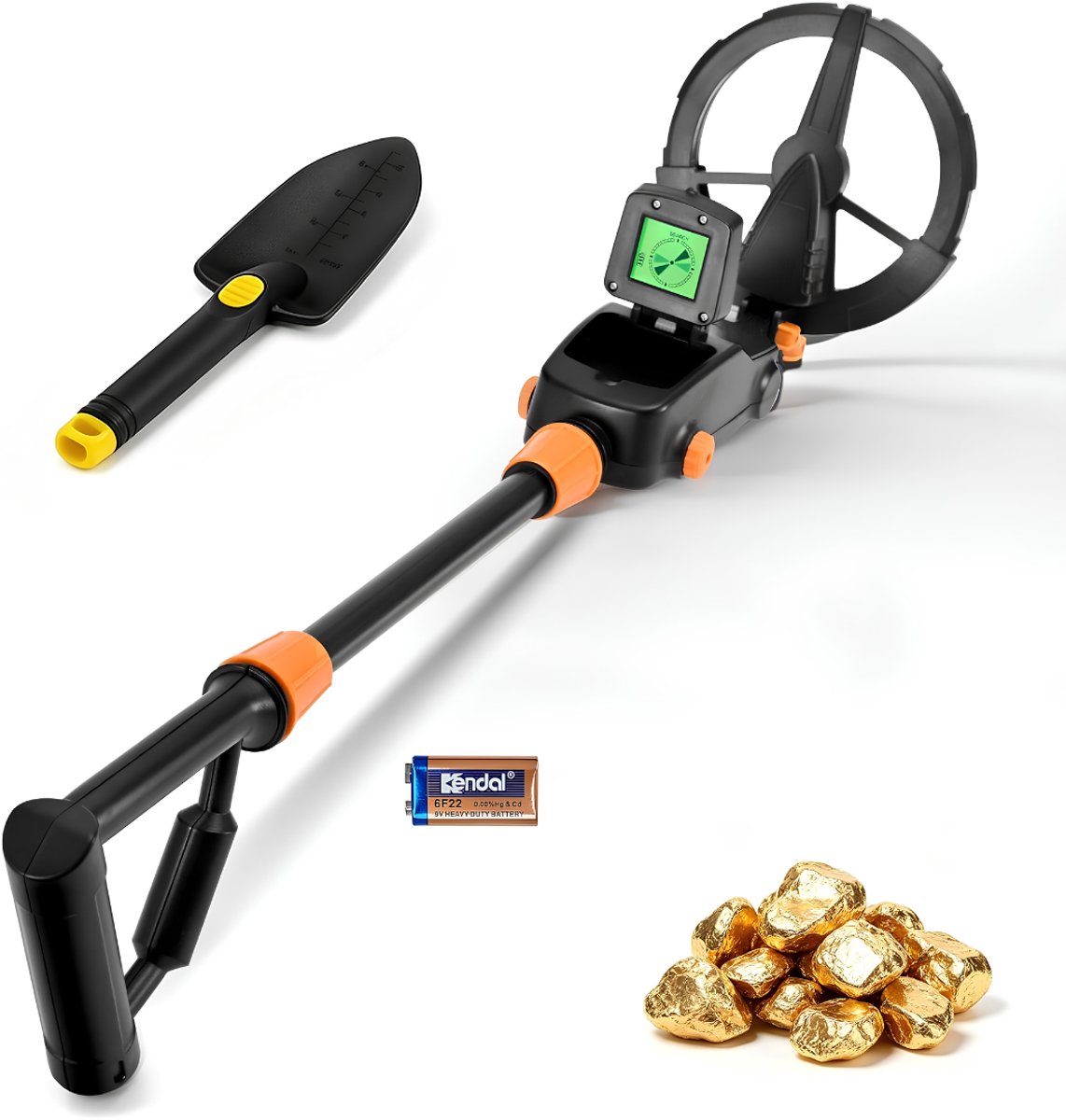 Lìon® Metaaldetecktor voor Kinderen - Metaaldetector - Waterdicht & Lichtgewicht - Zwart - 18cm x 7cm x 43cm