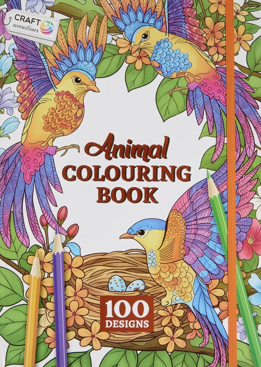 XL Kleurboek voor Volwassenen – Dieren – 100 Unieke Ontwerpen – A4 Formaat – Harde Kaft met Elastieksluiting & Leeslint – Uitscheurbare Kleurplaten - Kleurboek voor volwassen