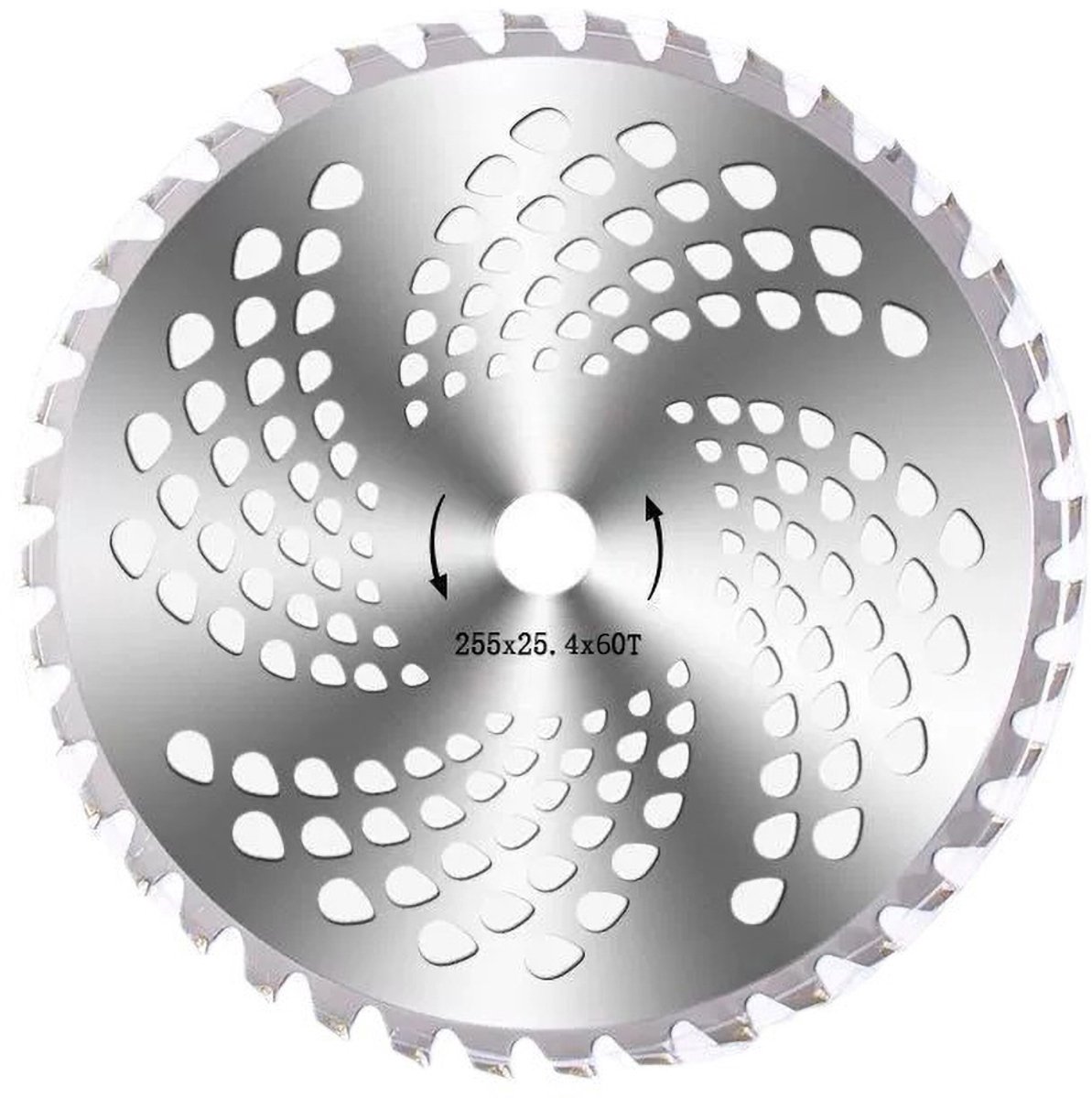 Cirkelzaagblad van hardmetaal voor bosmaaiers – 255 x 25,4 mm - 60 tanden - Zaagblad voor bosmaaiers - Accessoires voor grasmaaiers - Universeel tuingereedschap