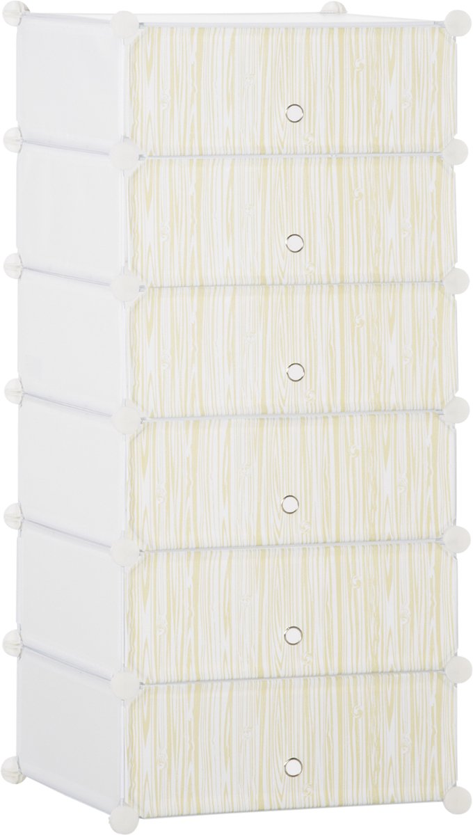 HOMCOM - Modulaire opbergorganizer - PP - 49x36,5x108cm - Wit