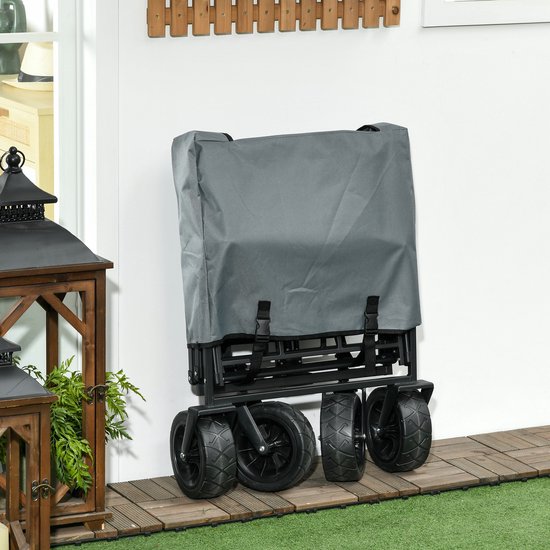 Opvouwbare bolderwagen met koeltas - stalen frame - tot 100 kg - 113x57x77 - 100 cm - donkergrijs — afbeelding 2