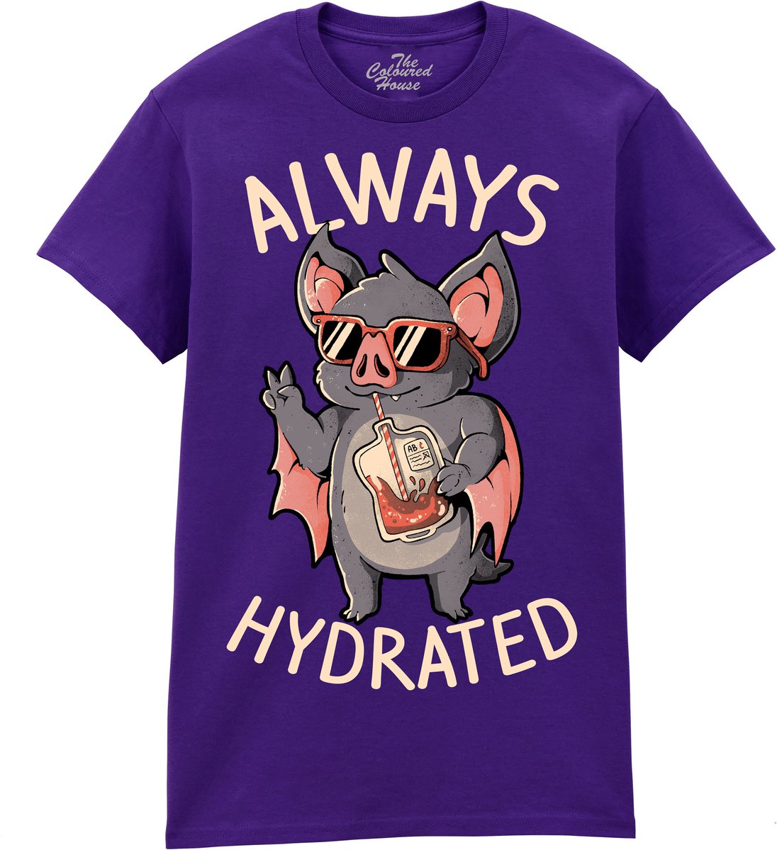 Vleermuis Vampier Always Hydrated The Coloured House T-shirt M