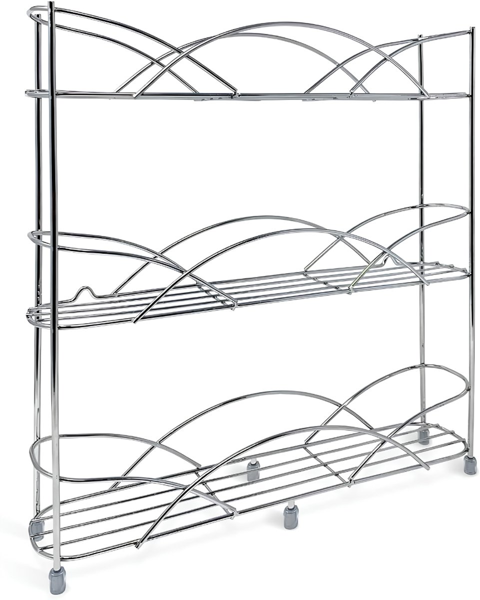 Lìon® Kruidenrek - Kruidenrekje Organizer - Kruidenpotjes - Zilver - 7cm x 34cm x 34cm