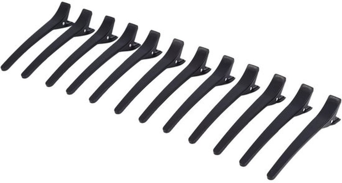 Haarclips Professionele Salon - 12 Stuks - Dubbelscharnierend Ontwerp - Haarspeld - Styling Tools - Lichtgewicht en Comfortabel - Haarklemmen
