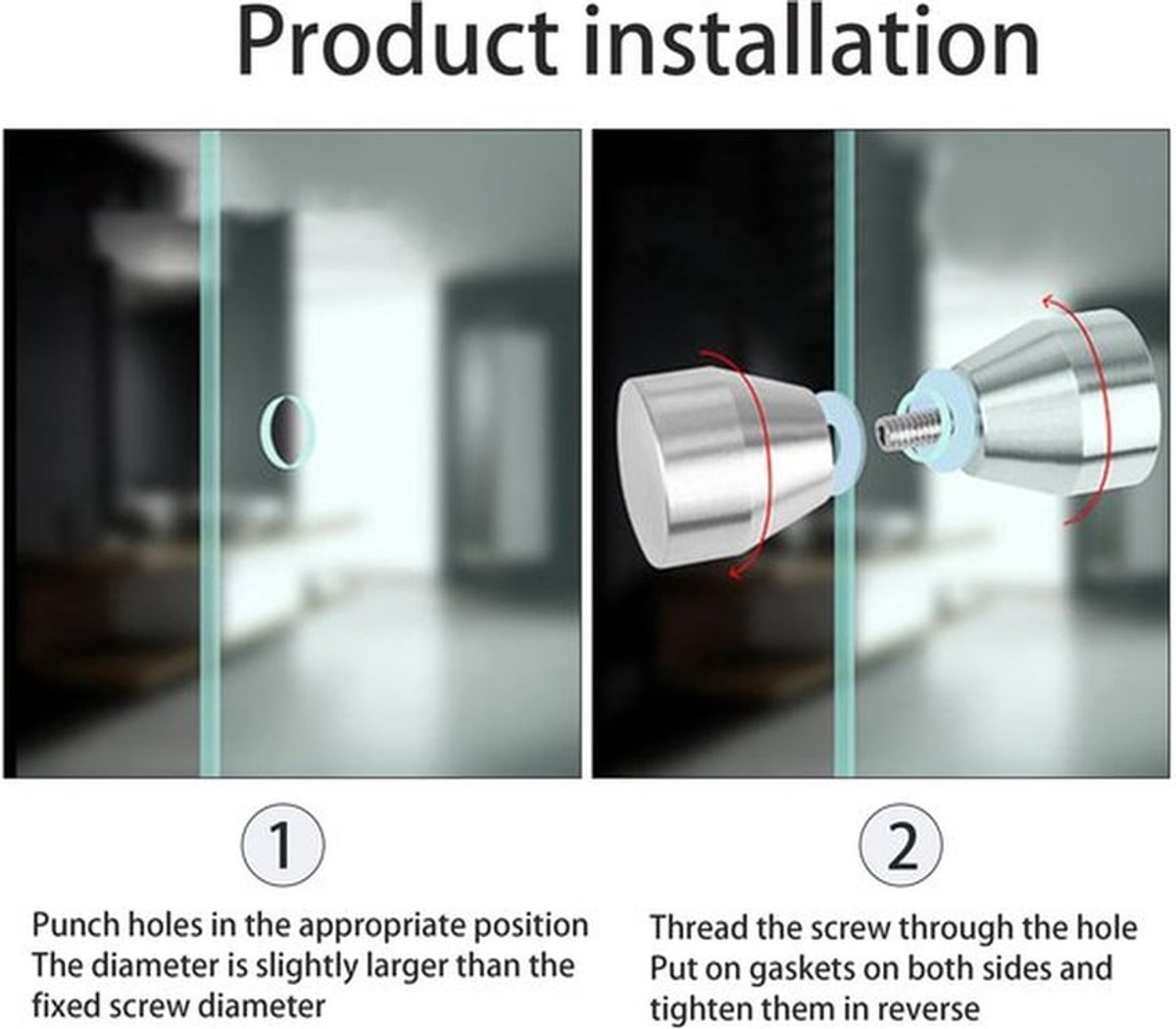 Douchedeurgreep Waterdicht - Douchedeurknop - Deurknop - Handvat - Aluminiumlegering - Roestbestendig