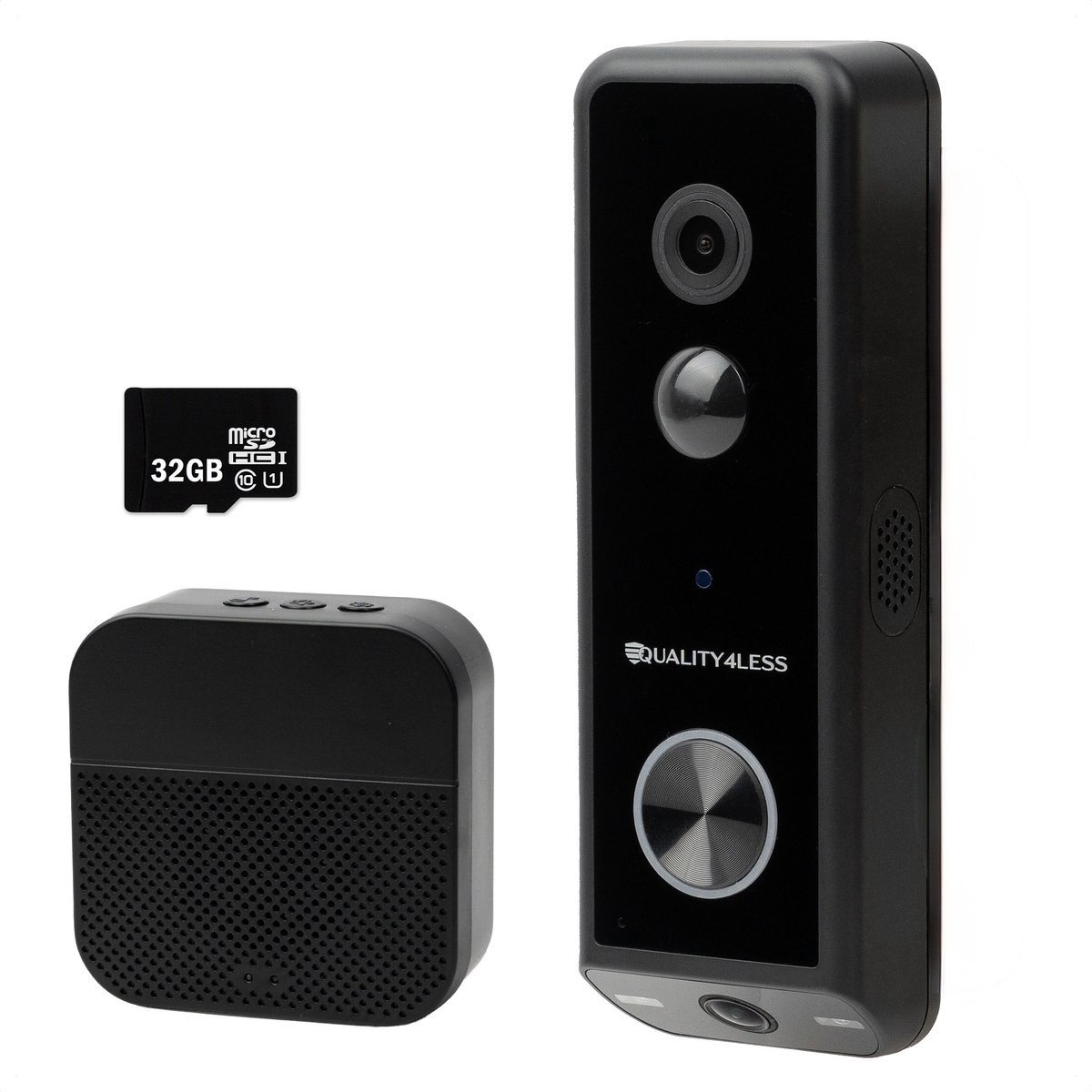 Quality4Less Slimme Video Deurbel met Dubbele Camera 2K - Quality4less - €99,95