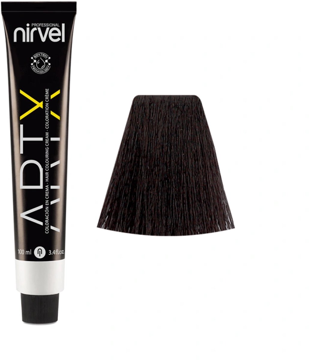 Nirvel ARTX Kleurcrème Naturel Zwart 1 / Permanente haarverf met Soytein-technologie 100 ml