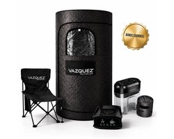 Draagbare Sauna voor Thuis - Ronde Mobiele Sauna - RVS Skelet - Heater - Stoom Sauna - Bundel - 85 Graden - Compact - Detox & Ontspanning