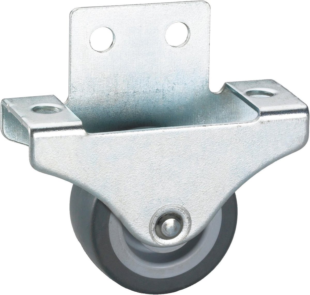 Roulettewiel - Grijs - 38 x 14 mm - TPR Wiel met Verzinkte Stalen Bevestigingsplaat - Voor Parketvloeren