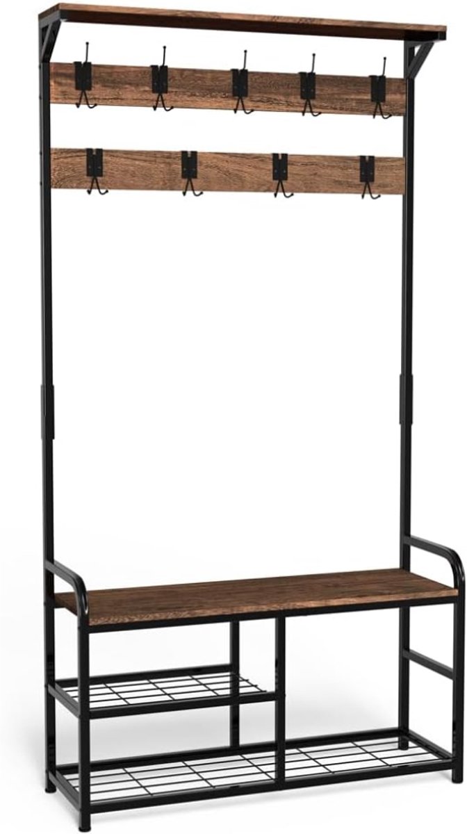 VLSelect® Schoenenrek Met Kapstok - Opbergrek - Garderoberek