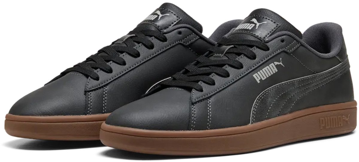 Puma Heren Smash 3.0 Crafted Leather Sneakers -Moddy Grijs