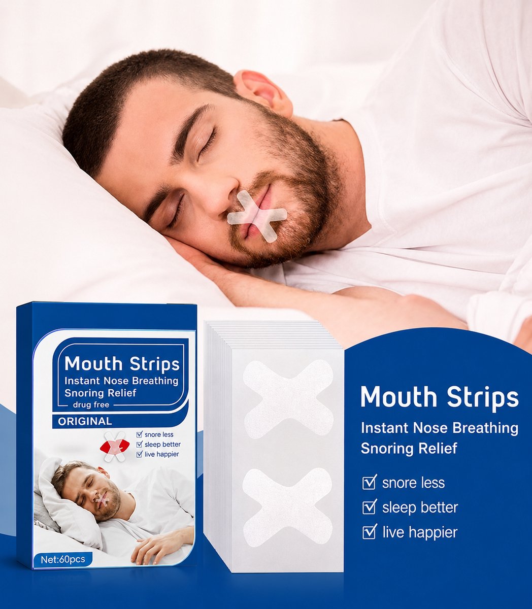 Mondtape 120 Stuks – Mondpleisters voor Neusademhaling tijdens het Slapen – Huidvriendelijke Mouth Tape – Hypoallergeen