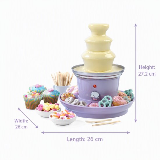 Giles & Posner Chocoladefontein - 3-Lagen - 100 Spiesen - 2 Schalen — afbeelding 2