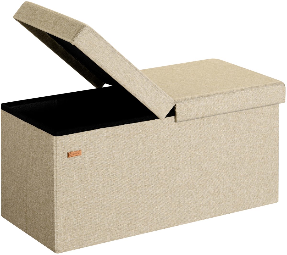 Famanu – Vouwbare opbergbox van kunstleer, 80 x 40 x 40 cm, 100 liter, beige, ideaal voor het organiseren van spullen