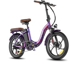 Fafrees 25AH Elektrische vouwfiets – E-Bike - 20 x 3.0 Inch Banden - Maximaal bereik 150 km - Shimano 7 versnellingen - 20 Inch opvouwbare City Commuter E-Bike – Elektrische stadsfietsen– Paars