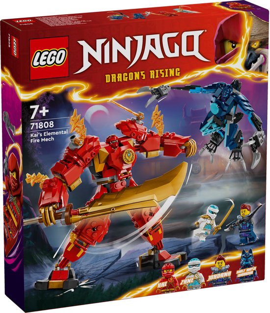 Nieuwe LEGO sets voor januari 2024 LEGO Ninjago 71808 Kai’s elementaire vuurmecha