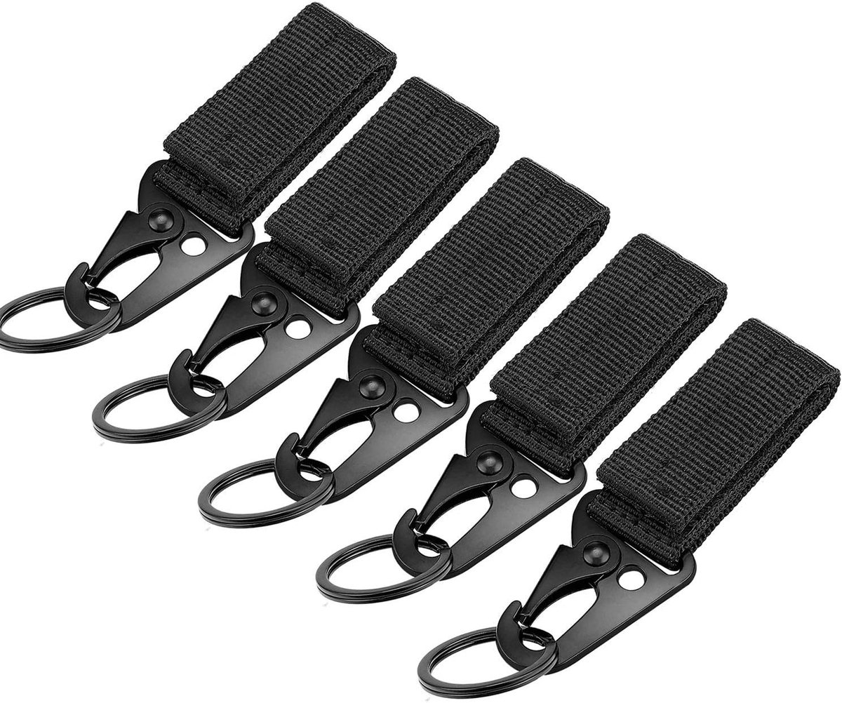 5 Stuks Tactische Hangende Riemen - Karabijnhaak Rugzakband en Sleutelhanger - Nylon Gesp voor Kamperen, Wandelen en Outdoor Activiteiten