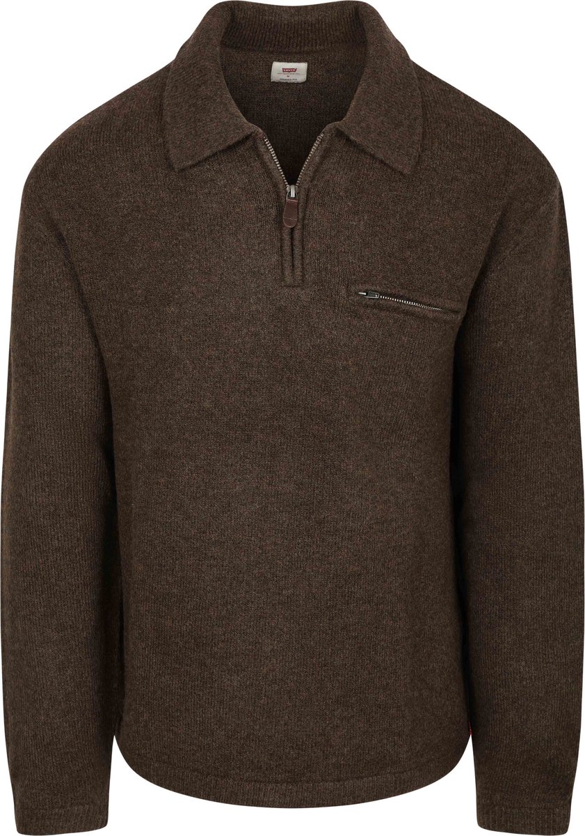 Levi’s Longsleeve Half Zip Poloshirt – Heren Pullovers Bruin