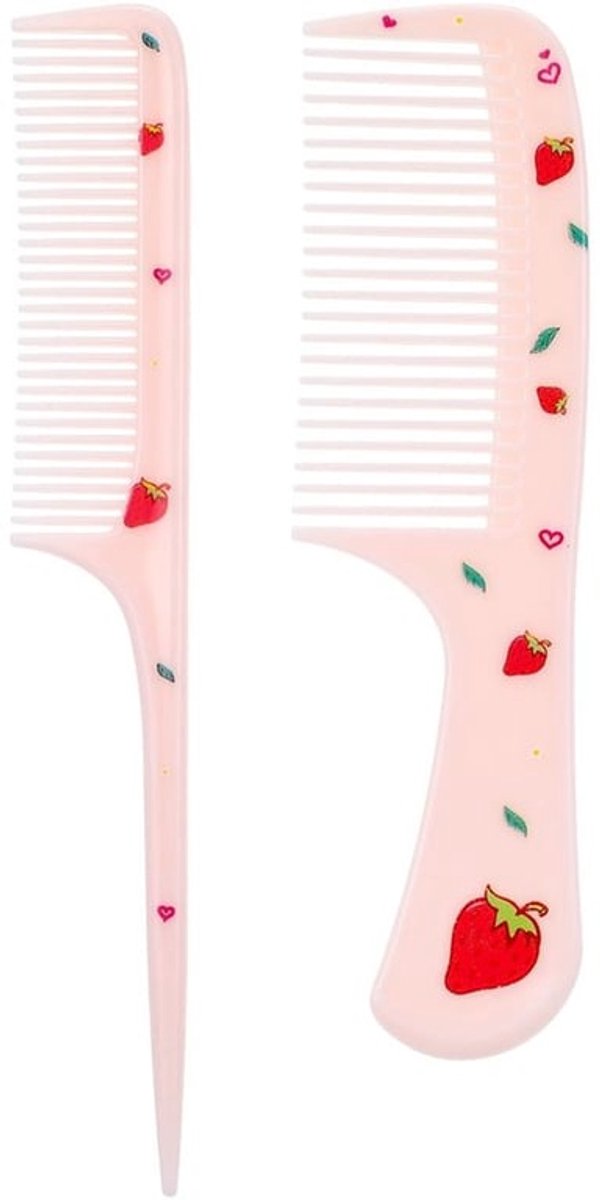 Haarborstel Antiklit - Haarkam - Rattenstaartkam - Fijne Tandkam - Roze - 2 Stuks - Duurzaam Polypropyleen