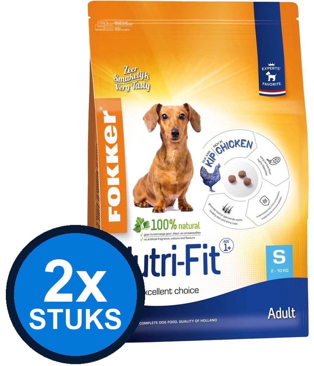 Fokker Fokker Dog Nutri-Fit S - Hondenvoer - 2,5kg