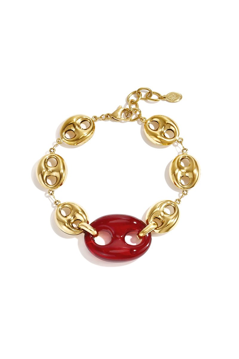 Liora - Armband - Stainless Steel - Acryl - - Amber