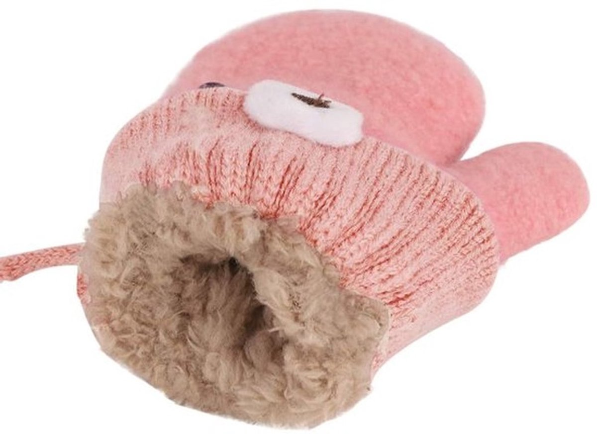 Wanten voor Kinderen - Warme Gebreide Handschoenen - Fleece Binnenvoering - Winter - One Size 1-3 Jaar - Comfortabel en Zacht