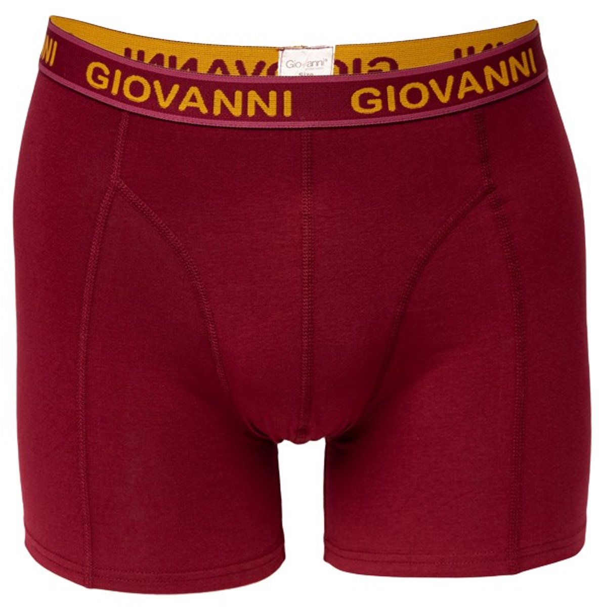 Giovanni heren boxershorts - elastisch katoen - maat XXL - bordeaux/bordeaux band