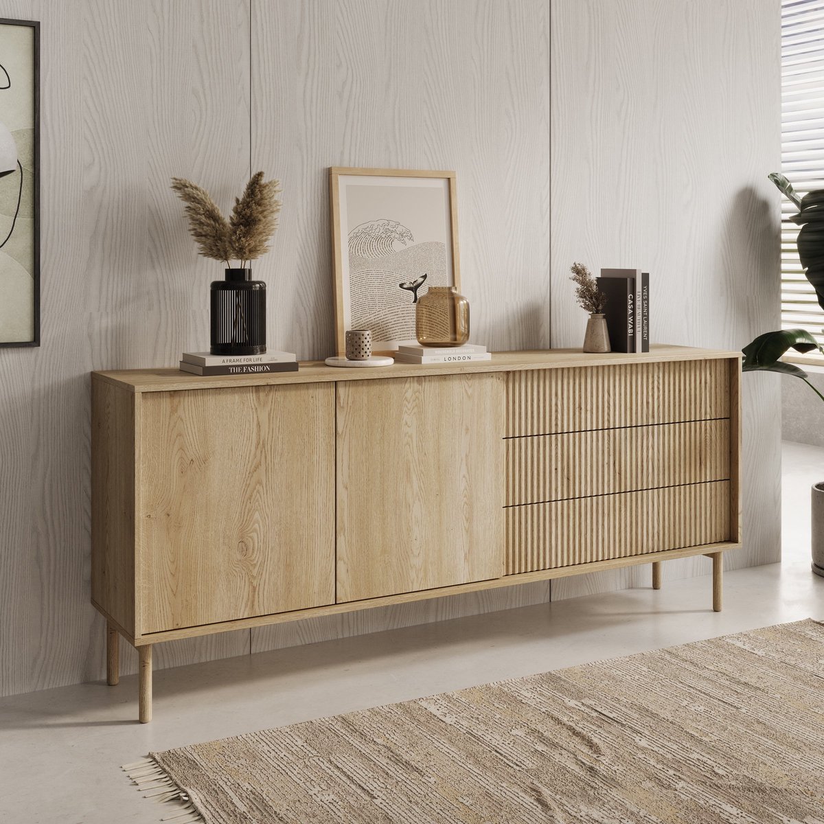 Meubella - Tenerife - Dressoir - Eiken - 187 cm