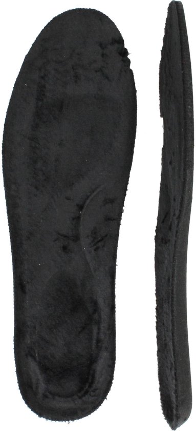 Zwarte fluwelen inlegzolen voor laarzen.