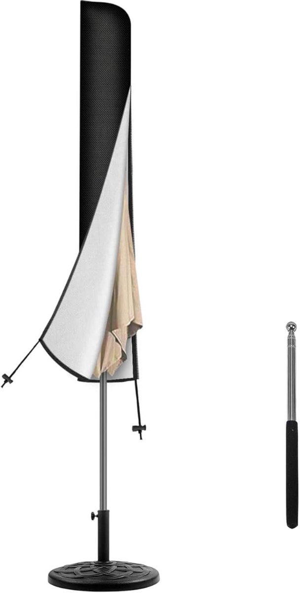 Lìon® Parasolhoes - Beschermhoes voor Zweefparasol - Parasolhoes Waterdicht - Zwart - 175cm × 37cm × 1m