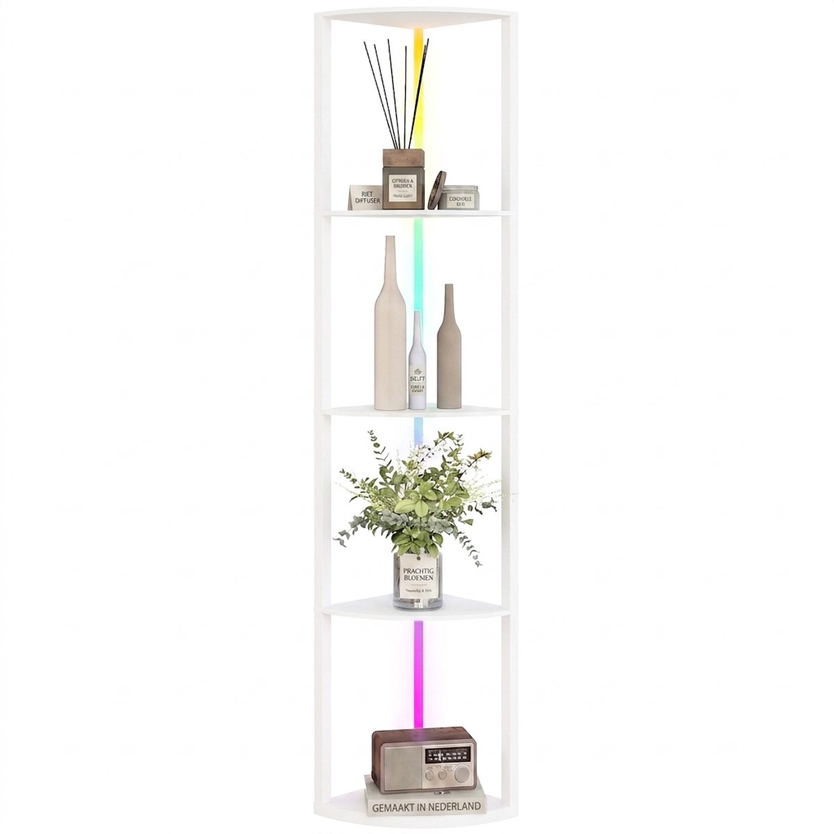 Led-vloerlamp met plank - 5 dimstanden - RGB - Afstandsbediening