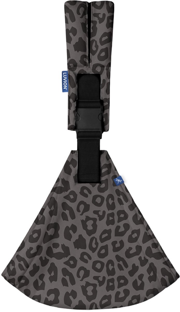 LUVION® Baby Sling FLORENCE Grey Leopard - Heupdraagzak Baby - Ergonomische Hip Carrier - Draagzak - Tot 16 kg - Grijs met Luipaard Patroon