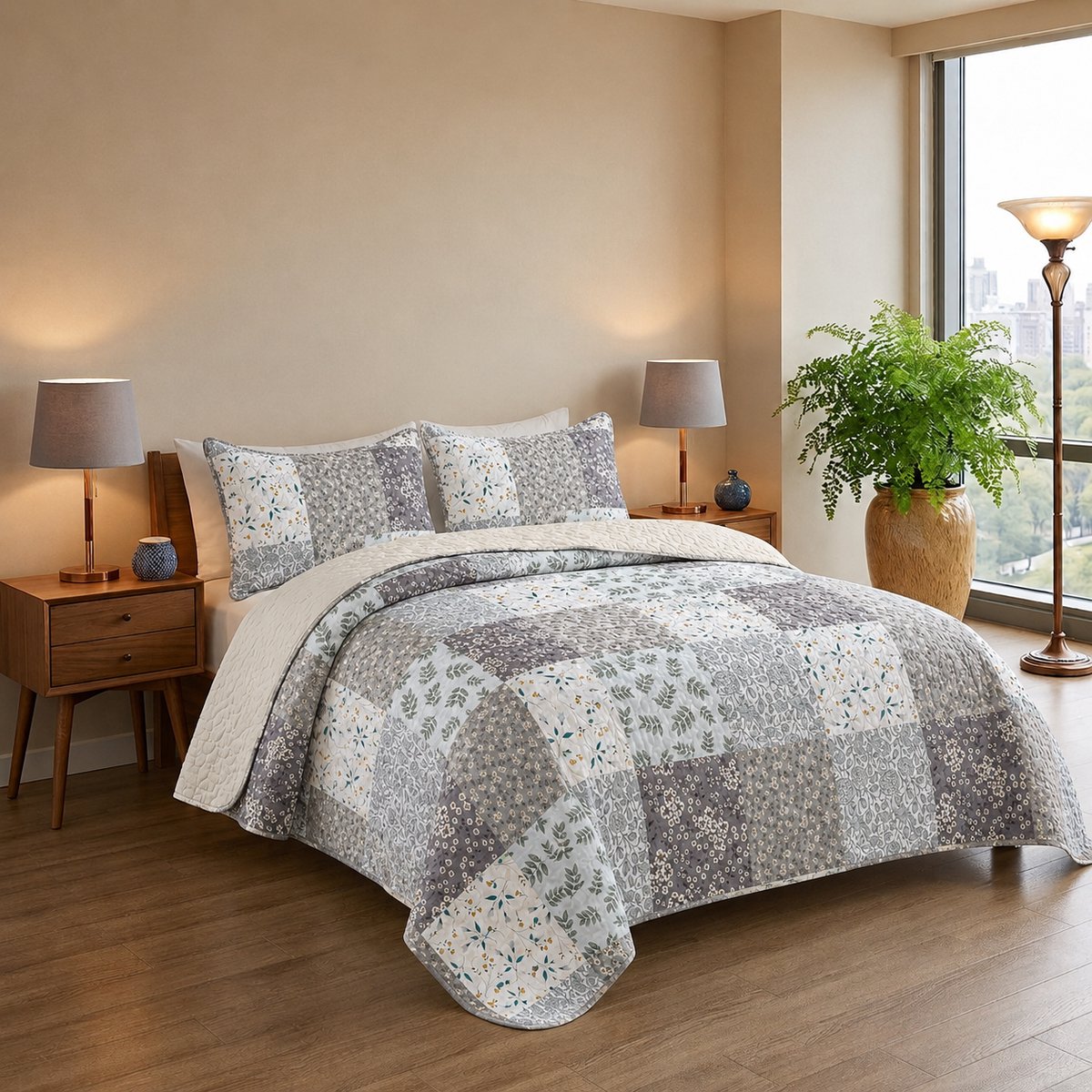 TRANKIELO® - Sprei 240 x 260 cm – Zachte microvezel, veelzijdig en onderhoudsvriendelijk voor elk seizoen