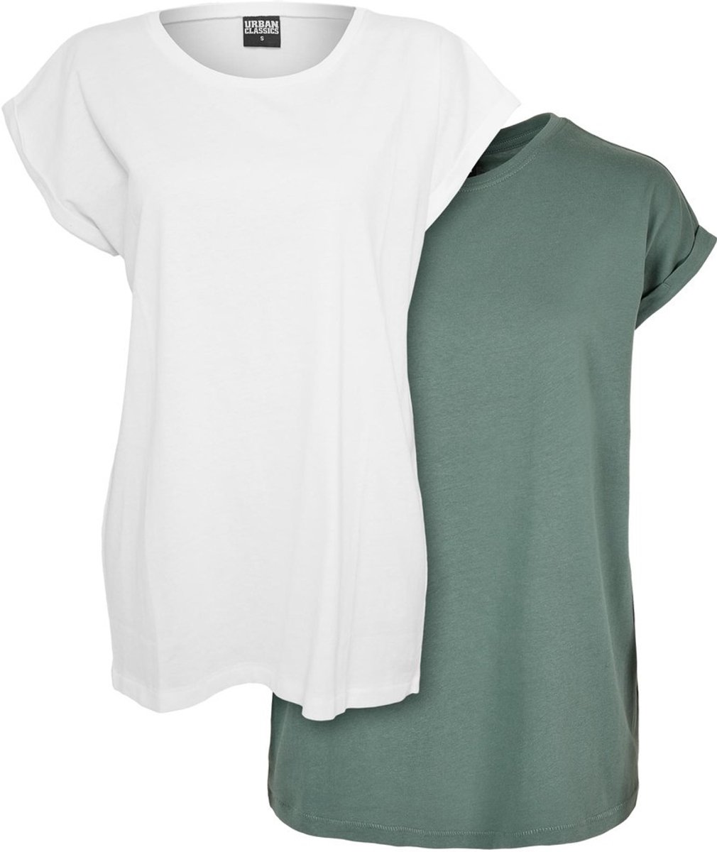 Urban Classics Extended Shoulder 2pack Top M Wit