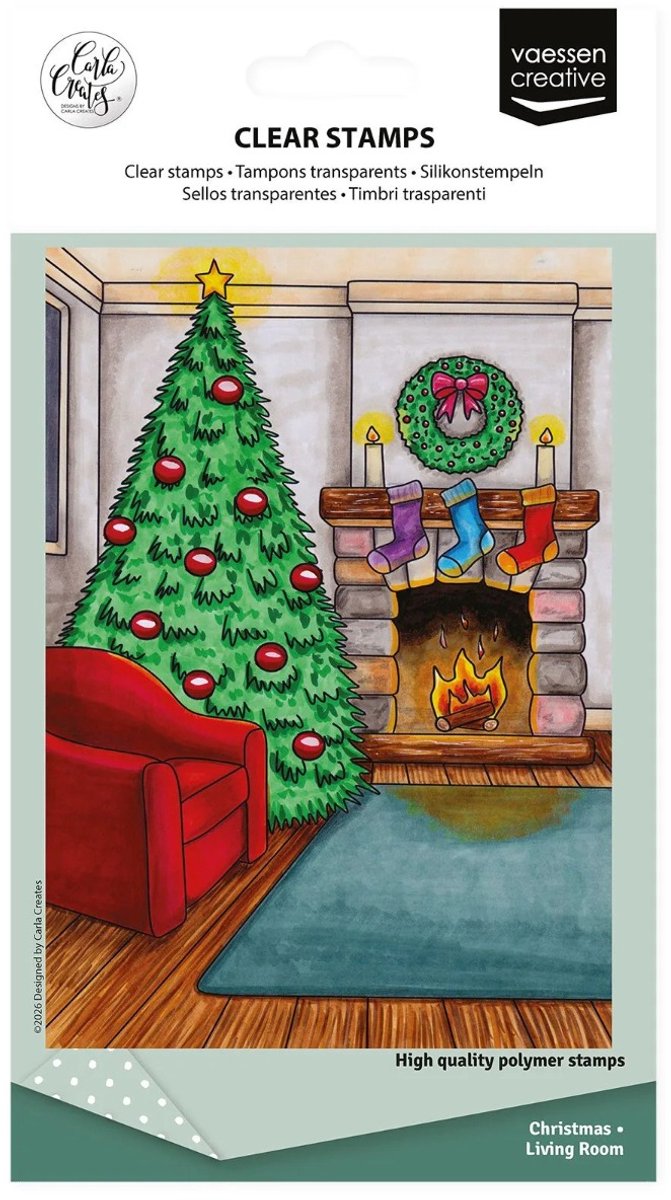 Clearstamps Christmas living room - Carla Creates