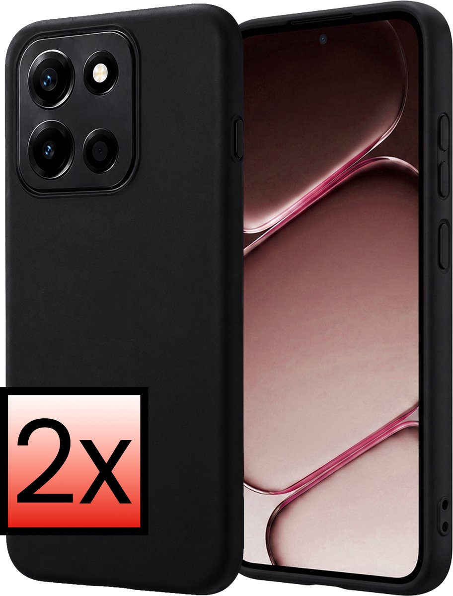Hoesje - 2 Stuks - Geschikt voor OnePlus Nord 6 - Sterk & Shockproof - Case Siliconen - Back Cover - Telefoon Hoes - Zwart