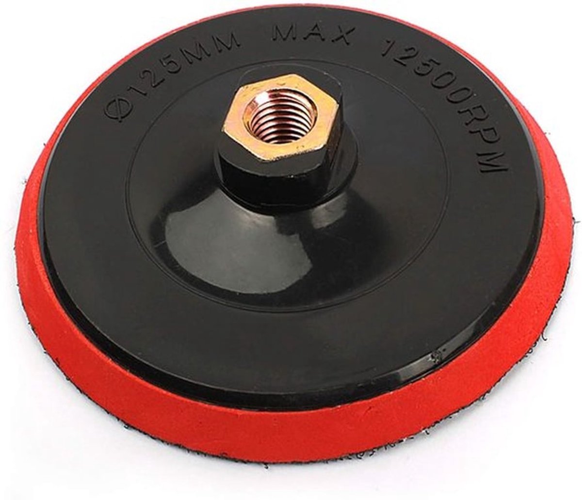 Backing Pad 125mm - Polijstpad Steunplaat - Universeel - Voor Haakse Slijper - Max Snelheid 12000 obr/min - Duurzaam in Gebruik