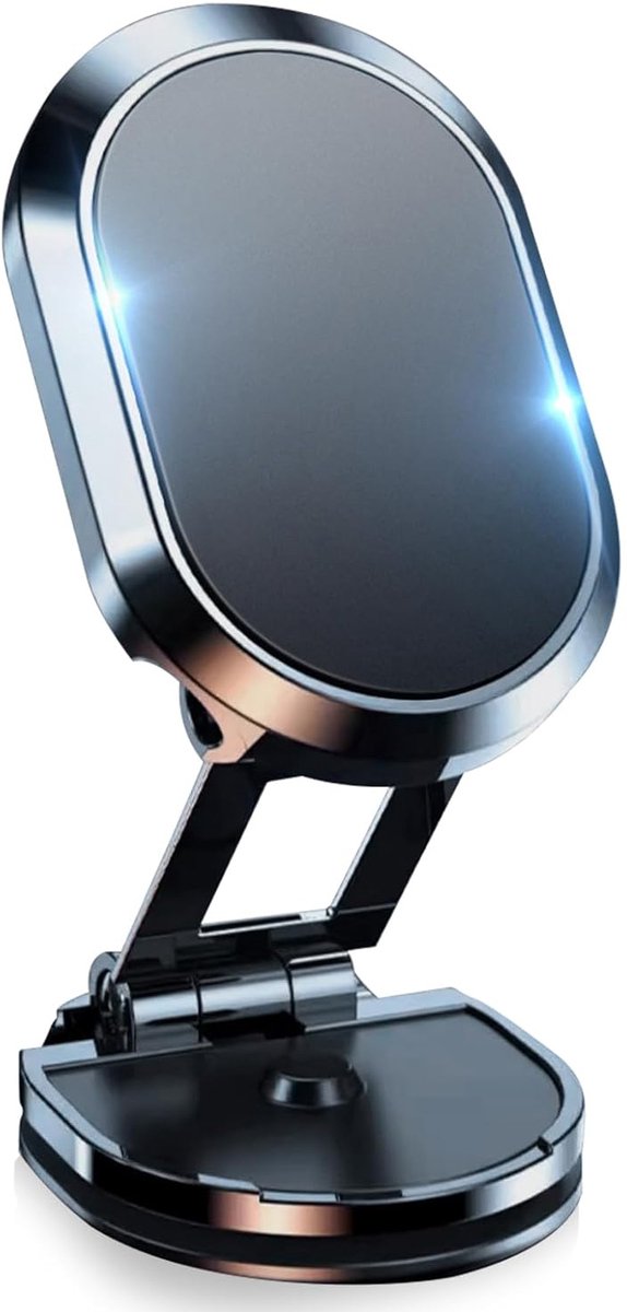 MODFU Telefoonhouder Magnetisch Opvouwbaar 360° Draaibaar voor Auto & Bureau - Compact & Stabiel - Universele Smartphonehouder - Zinklegering & ABS - Zwart