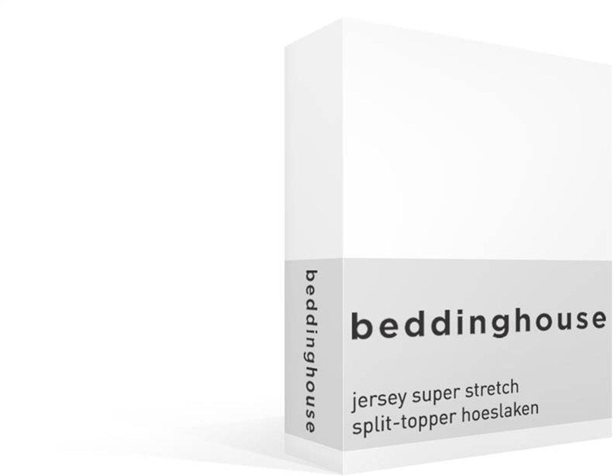 Beddinghouse katoen - Splittopper Hoeslaken - 180 x 200/220 cm Pocket depth: 25 cm Split: 85 cm - Wit