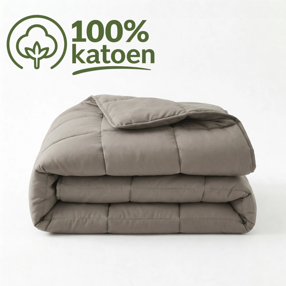 Dekbed Zonder Overtrek 200x220 - 100% Percale Katoen - Wasbaar Dekbed - Taupe Bruin
