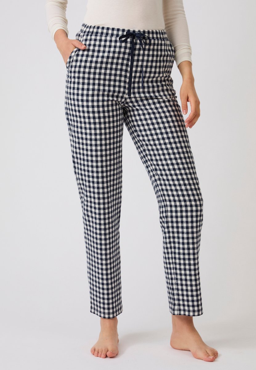 Damart Flanellen pyjamabroek - Dames - Blauw - 46-48 (L)