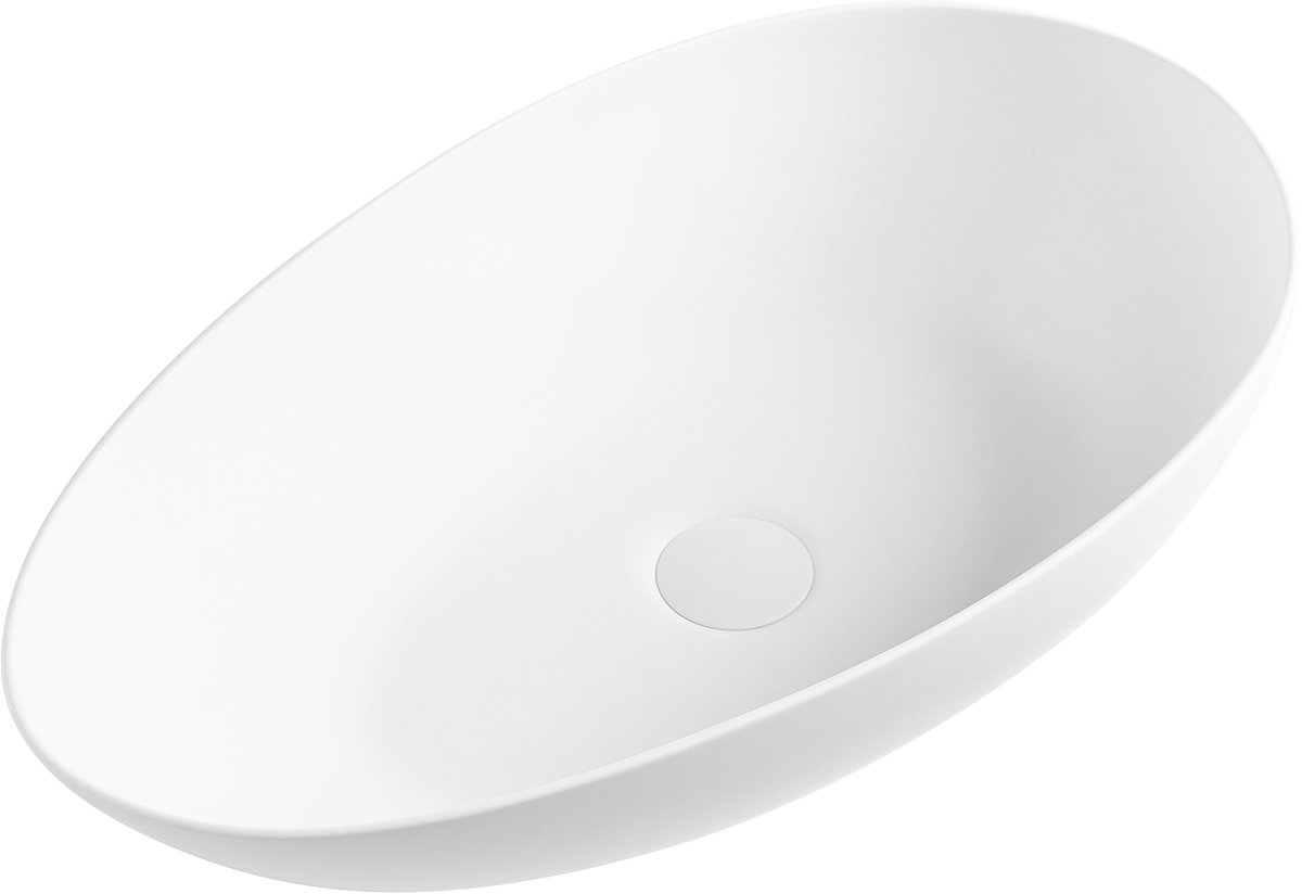 SAUZAL - Wastafel voor aanrechtblad - Wit - Solid surface