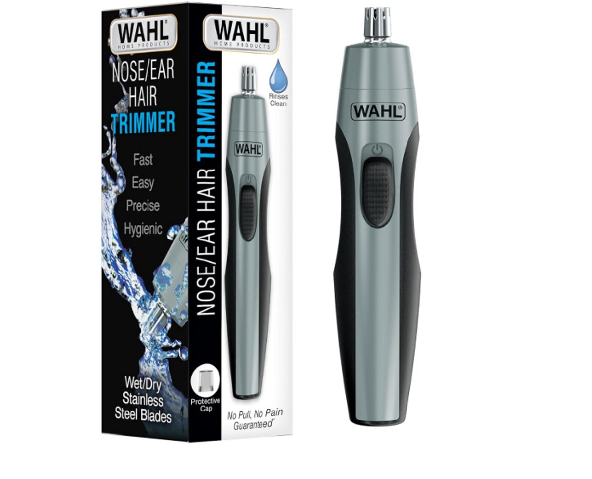 Wahl Clipper Battery Operated Precision Ear & Nose Hair Trimmer - Wet/Dry Stainless Steel Blades