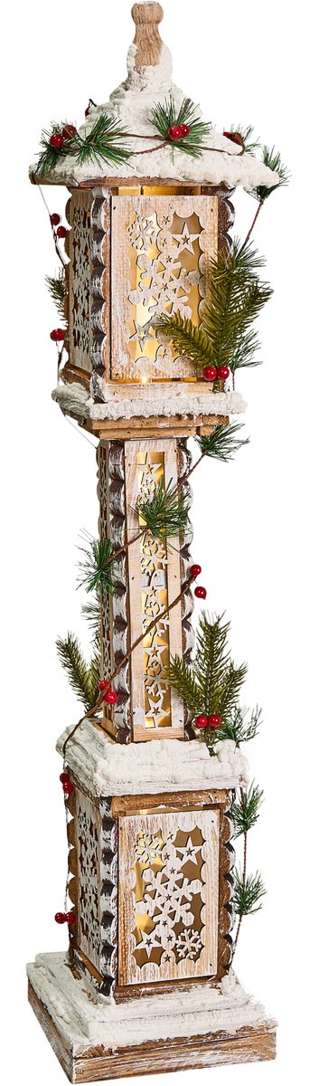 LENTIRA - LED-kerstdecoratie - Lichtbruin - Dennenhout