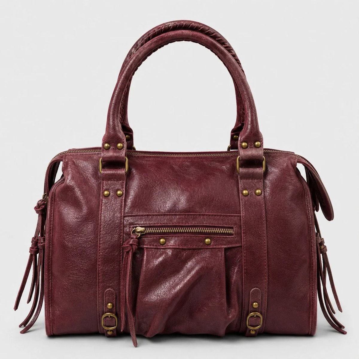 Damestas - It Girl - Bordeaux - Echt Leer – City Bag - 40 x 28 x 14 cm - Giuliano – Schoudertas & Handtas – Laptoptas – Multi Pocket